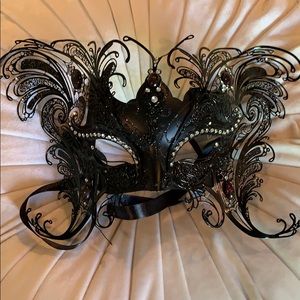 Black & rhinestone mascaraed mask
